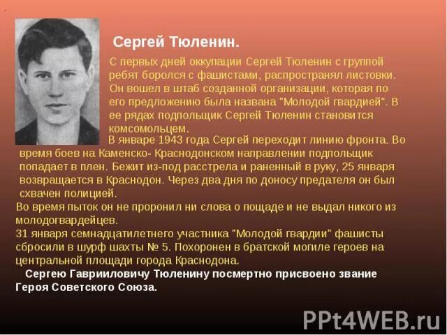 Тюленин молодая гвардия. Сережа Тюленин молодая гвардия.