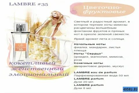 Ламбре духи по номерам названия