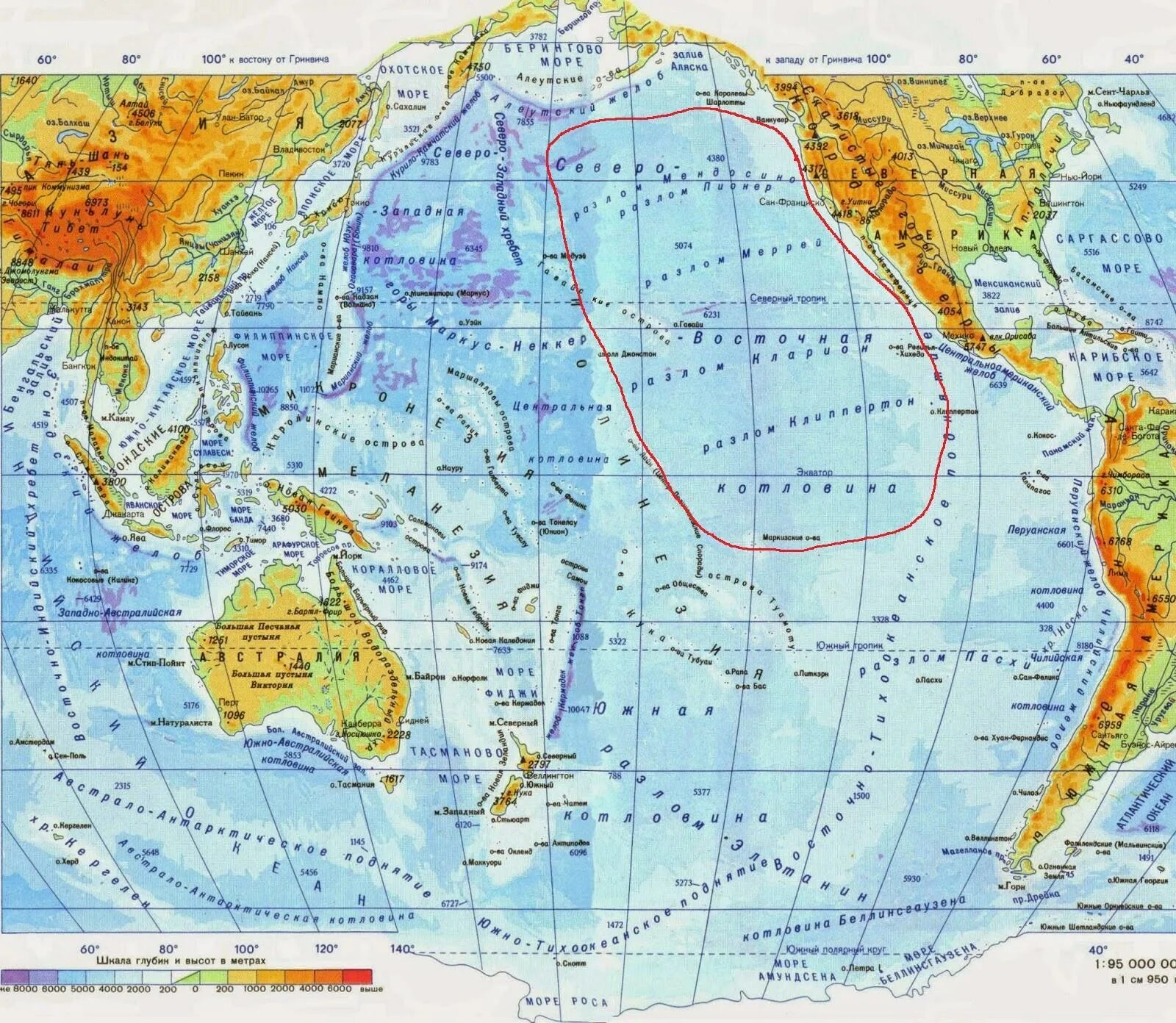 Крупные заливы индийского океана. Физическая карта Тихого океана. Тихий океан на карте. Тихий океан физическая карта подробная. Карта тихий океан атлас.