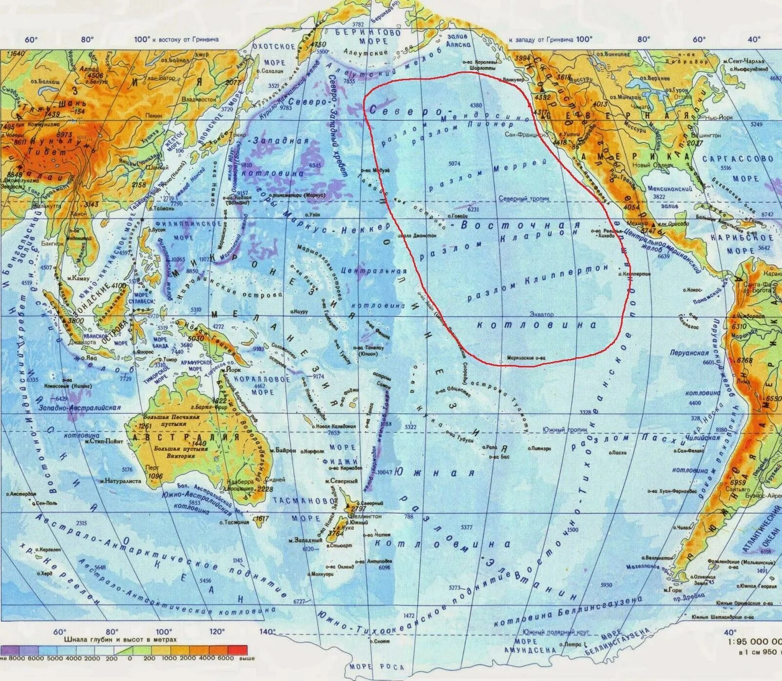 Физическая карта Тихого океана. Тихий океан на карте. Тихий океан физическая карта подробная. Карта тихий океан атлас. 5 заливов названия