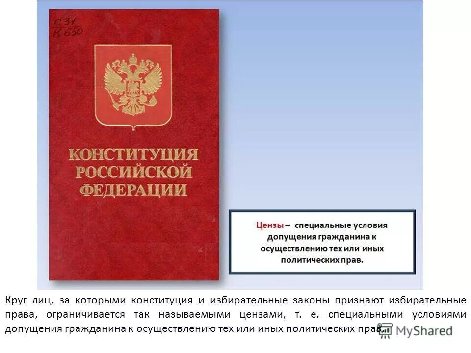 Служебный ценз. Уголовно правовой ценз в избирательном праве. Фз о избирательных правах граждан