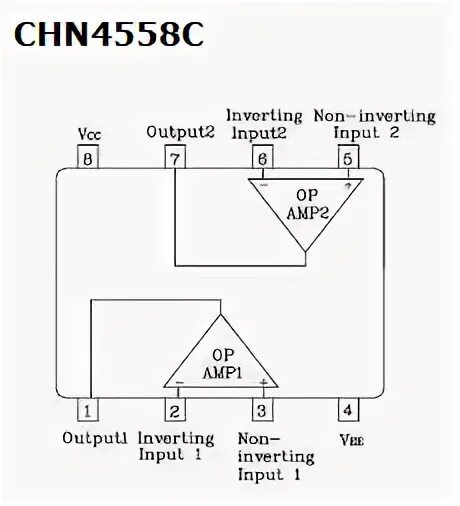 C4558 микросхема схема включения 4558 схема