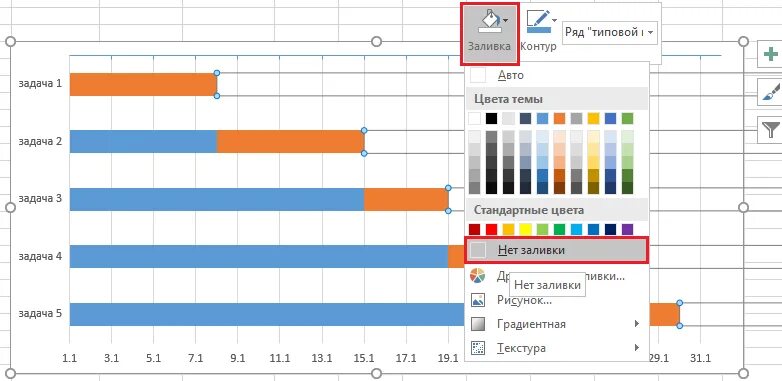 Как изменить цвет диаграммы. Диаграмма ганта в excel проект. диаграмма ганта с событиями в excel. планировщик задач ганта в excel. построение диаграммы ганта в эксель.