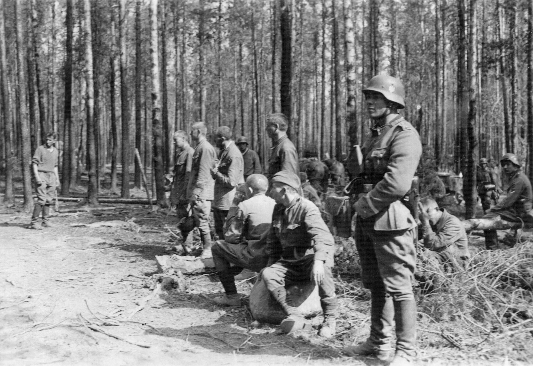 Пленные Партизаны Великой Отечественной войны. Пленные финские солдаты 1944. Советские солдаты в лесу 1941. Леня в плену