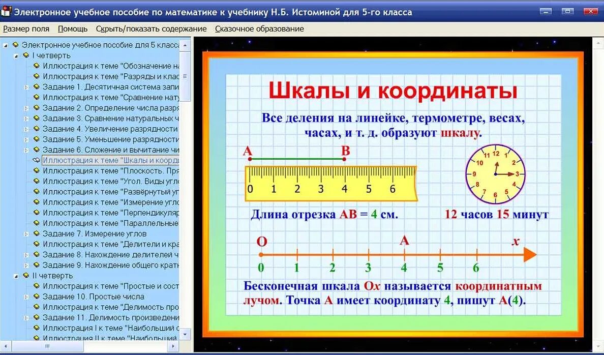 Тема карта 4 класс математика