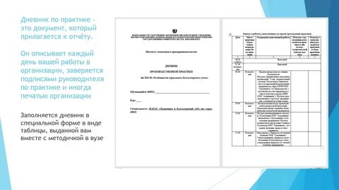 Журнал практики пример