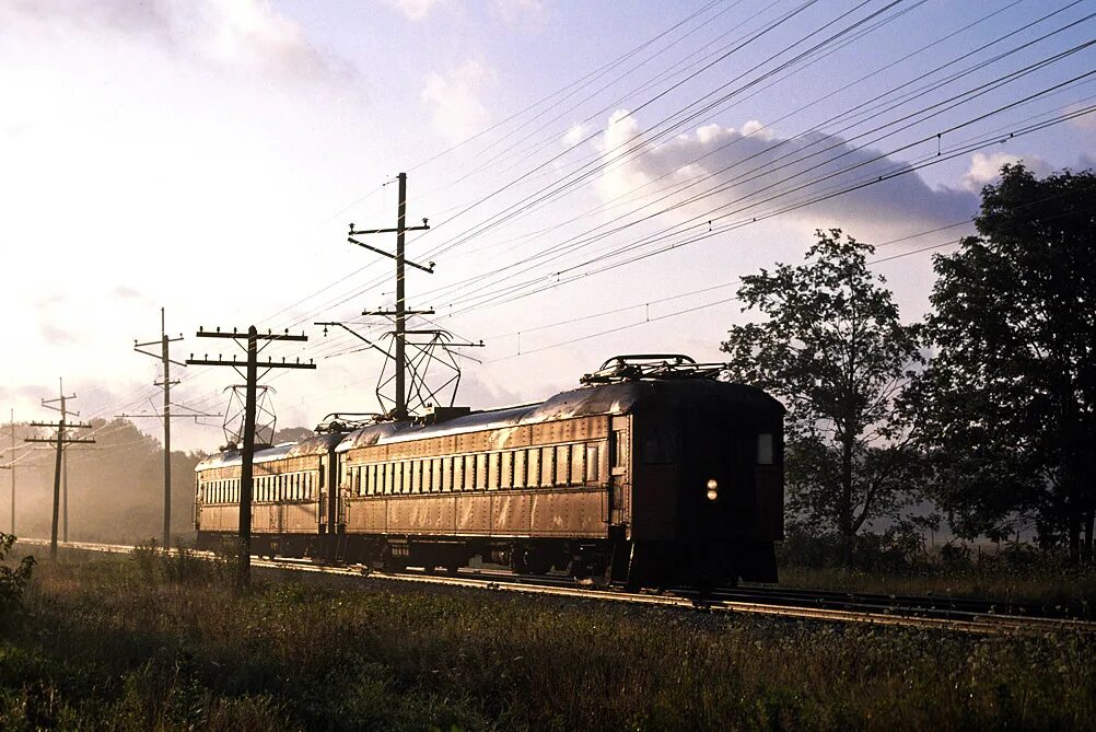 Поезд Чикаго Саут-Бенд. Интерурбан. Milwaukee Road ef4. Междугородная линия