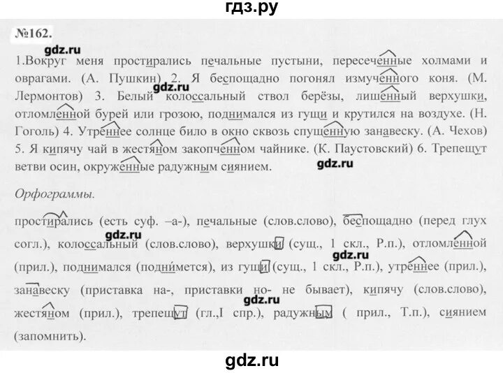 Русский язык 7 класс задание 162