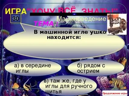 В машинной игле находится