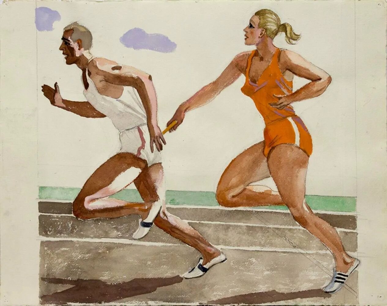 Картина на которой изображен полезный бег