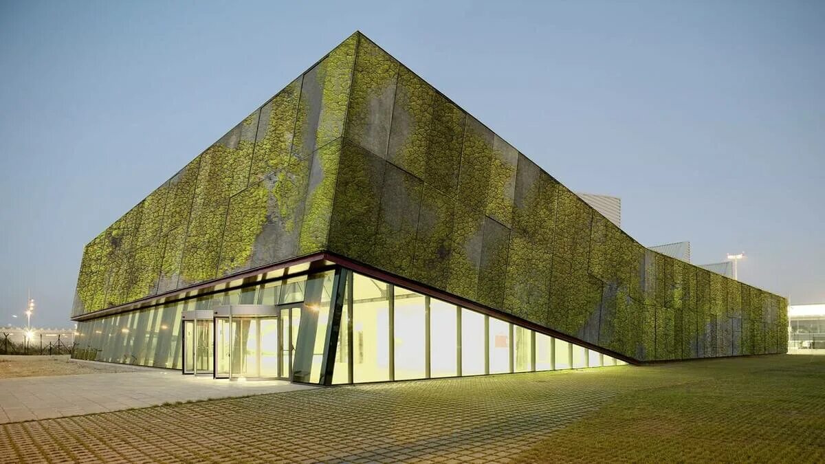 Биобетон. Зеленые фасады зданий. Общественные здания в эко стиле. Материалы в архитектуре.