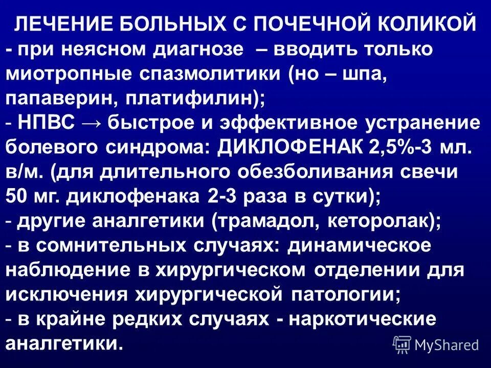 Спазмолитики при коликах