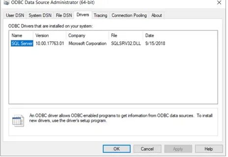 Microsoft ole db driver