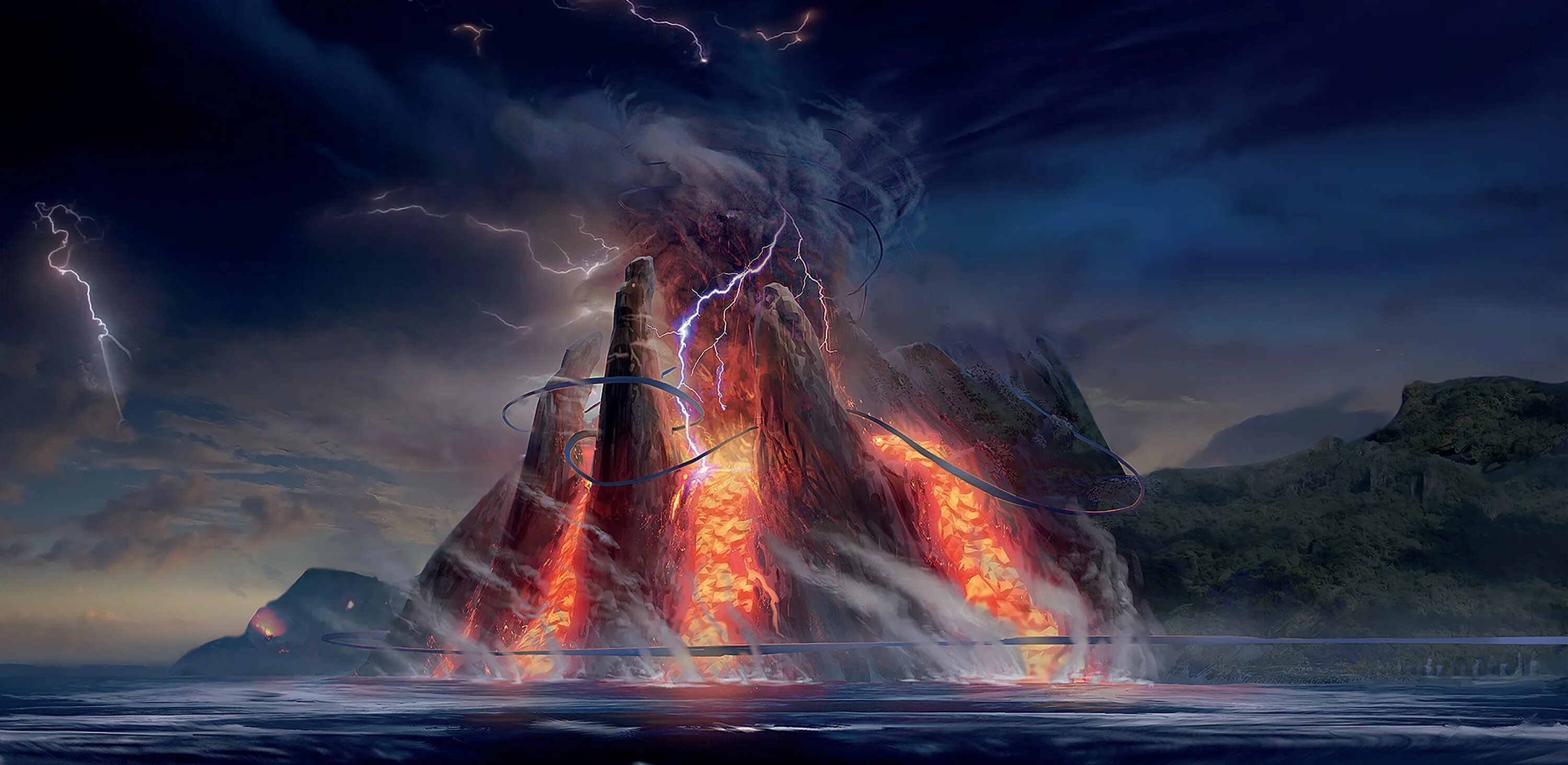 магический вулкан. горы магма. вулкан сольфатара. гора ородруин властелин колец. мордор гора ородруин.