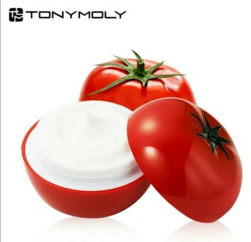 Корейский крем Tomatox открытый на белом фоне.