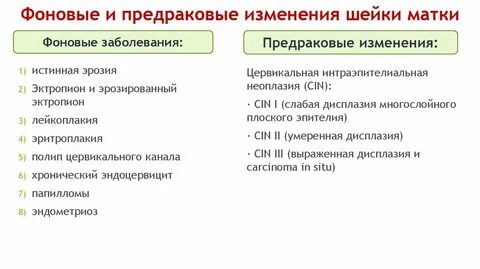 Шейка матки диагнозы