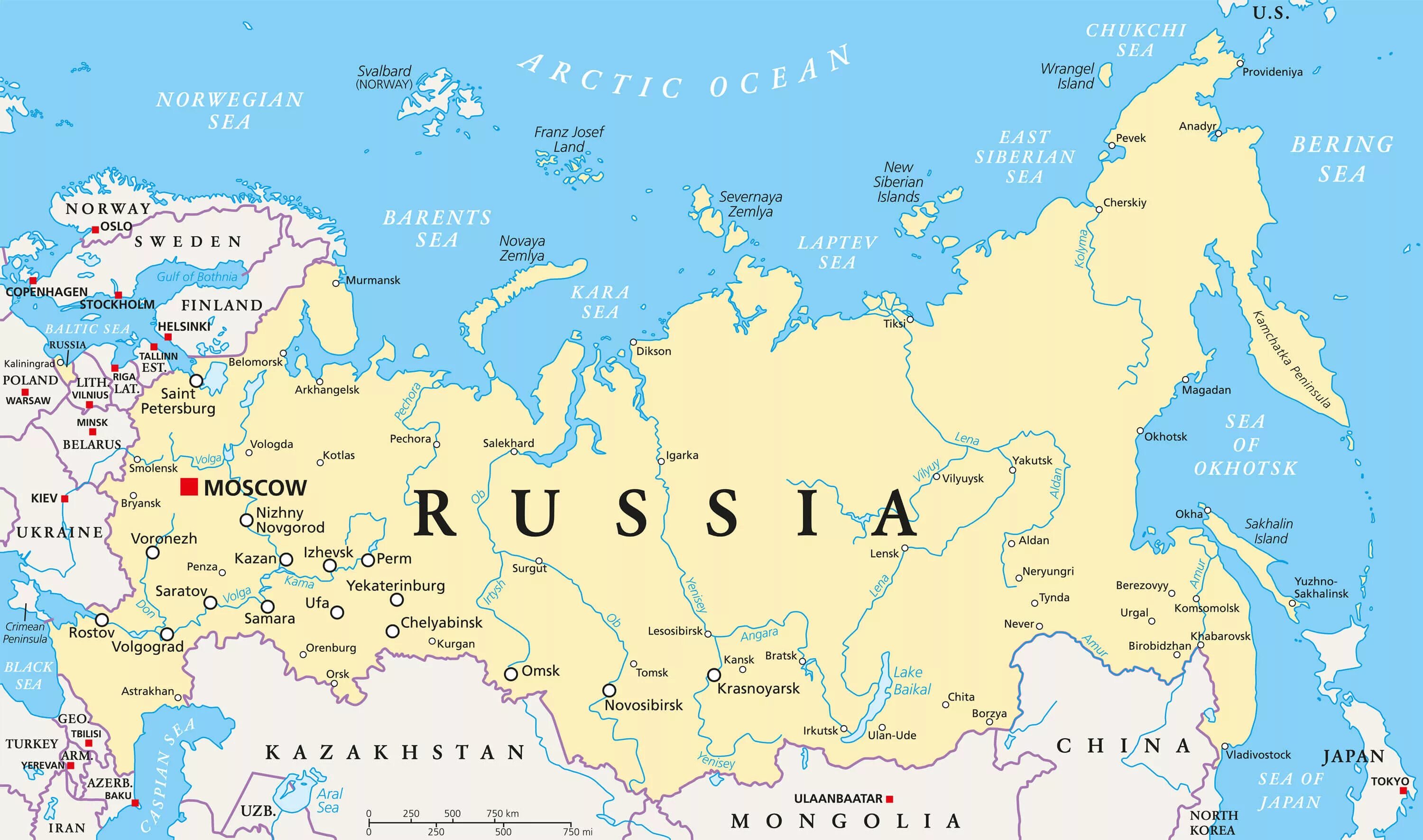 Карта России. Карта России на английском языке. Карта России с городами. Карта России фото. Страна городов расположение