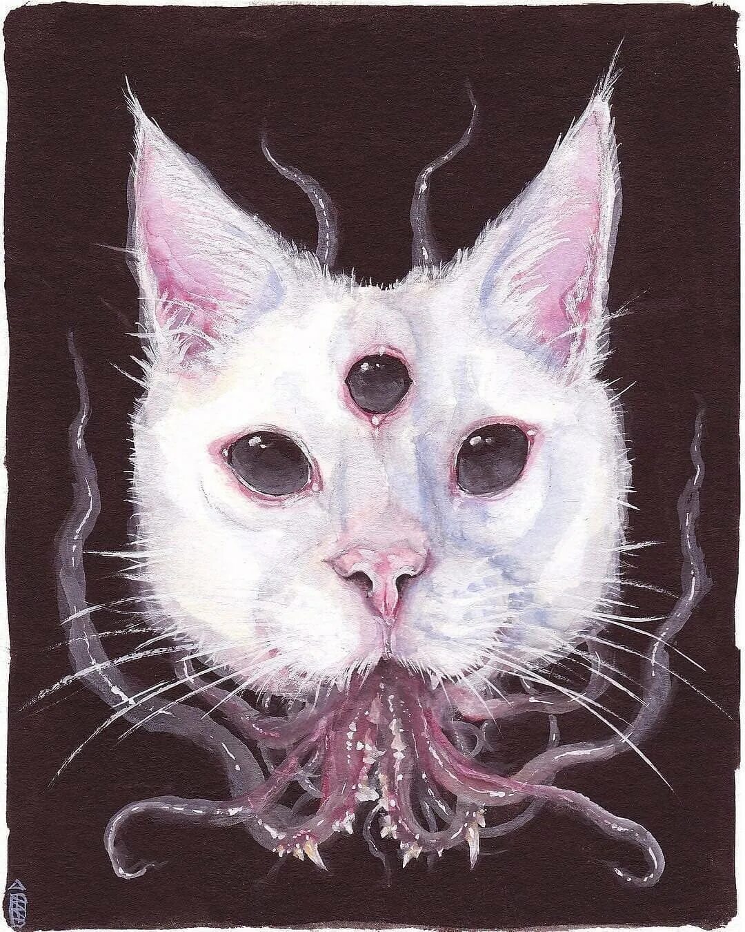 покажи страшных котиков