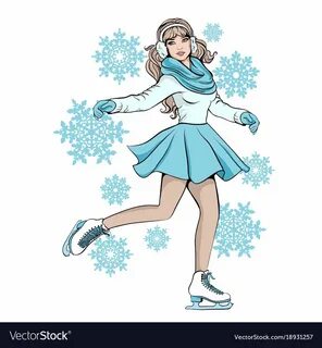 Девушка на коньках рисунок - 54 фото