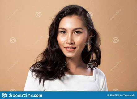 Portrait of Fashion Transgender lgbt Asian Woman has beautiful black curl h...