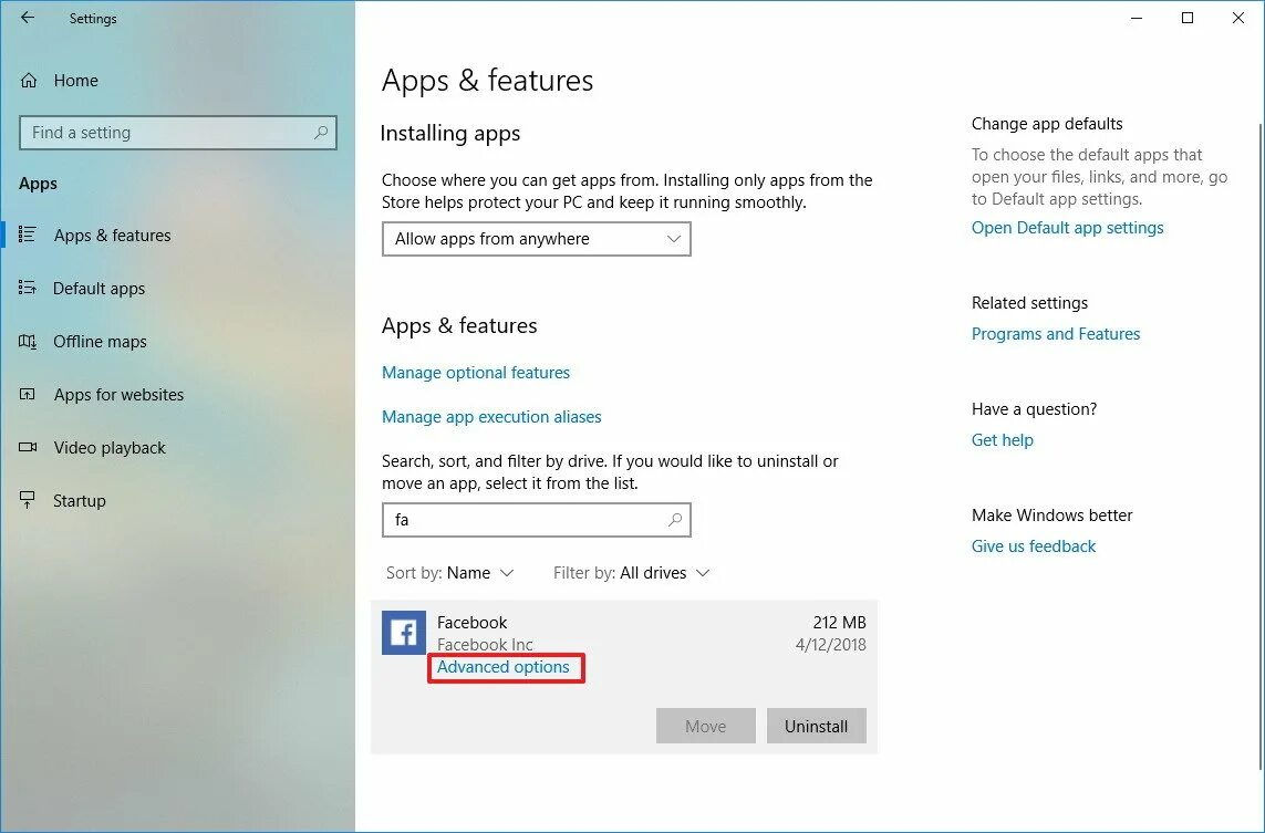 Setting windows title. Windows settings. apps features. apps features где находится. open settings.