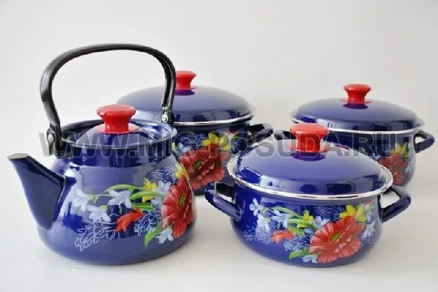 Набор эмал №02 лимон 1ка021м. Набор кастрюль болоньезе-1 экстра. 3 4л. №02 "альпы", белосн. Белые ночи-1 (сфер 2л, 3л, 4л).