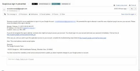 Account suspicious