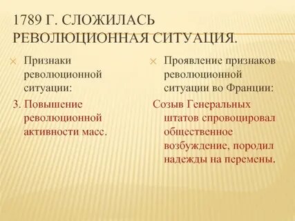 Признаки революционной ситуации 1917