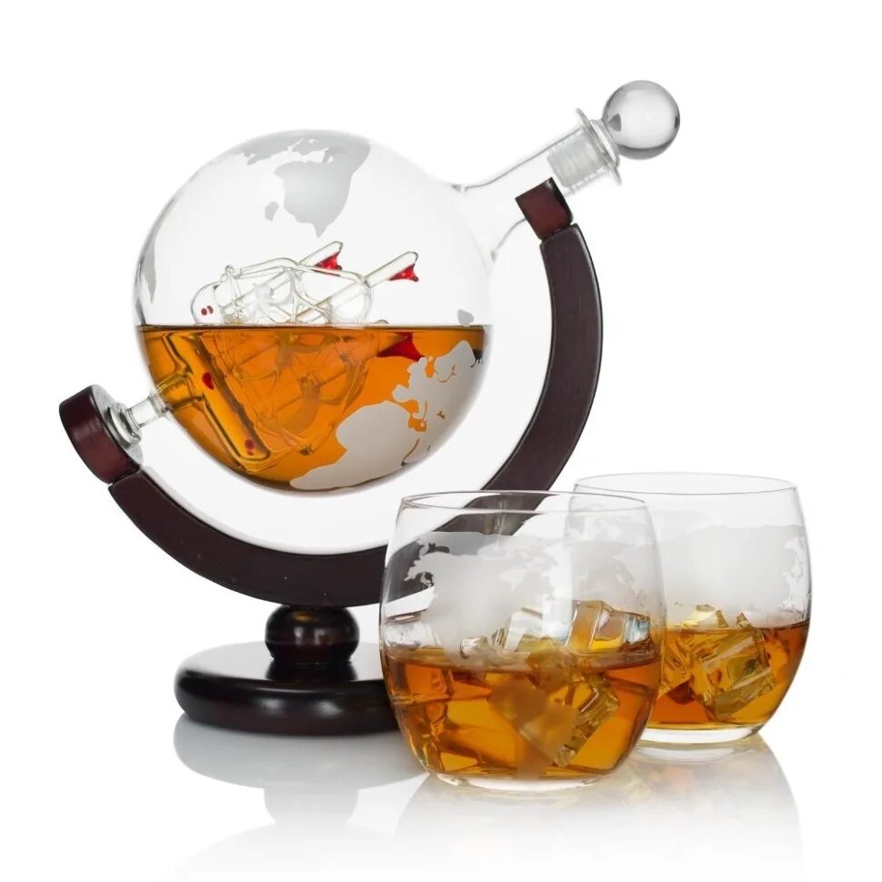 Виски глобус. Декантер глобус с бокалами. декантер whiskey globe. декантер - графин для виски &quot;корабль в глобусе globe&quot;. декантер глобус с кораблем и набор бокалов.