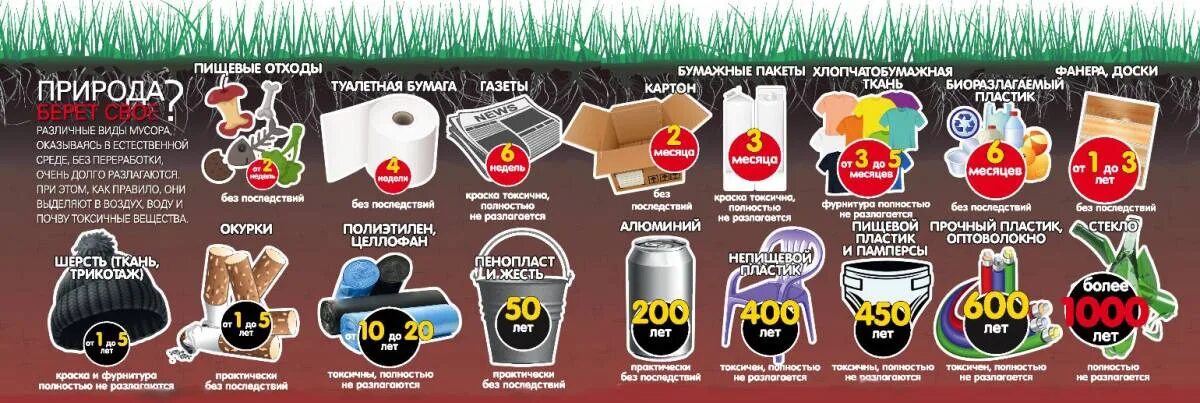 Сколько разлагается влажная салфетка