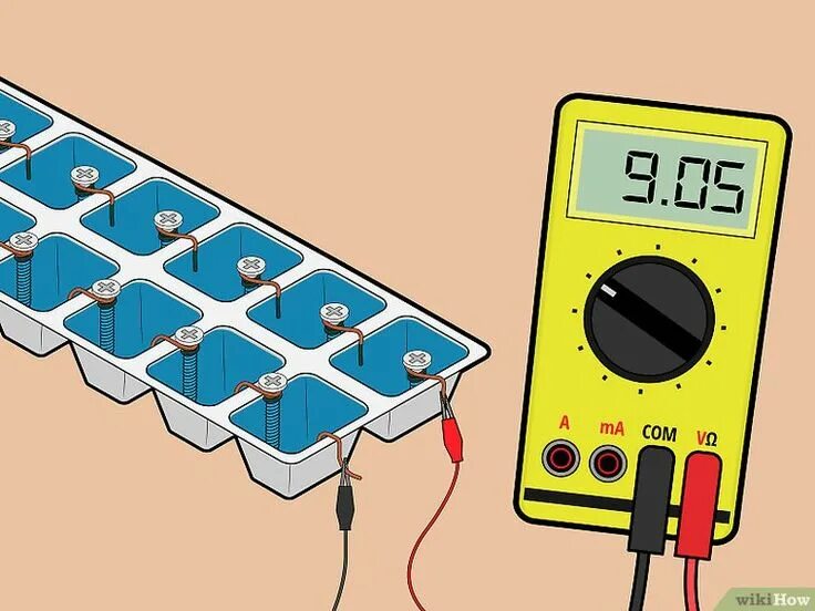 To make battery. Солнечная батарея из диодов д226. Источник тока своими руками. Химический источник тока своими руками. Гальваническая батарея своими руками.