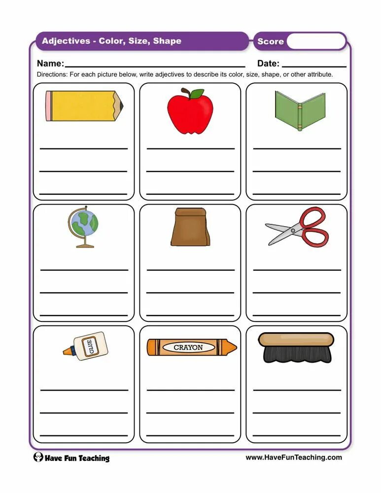 Order objects. Adjectives Worksheets. Shapes Worksheets. Shape adjectives. Shapes tasks for Kids.