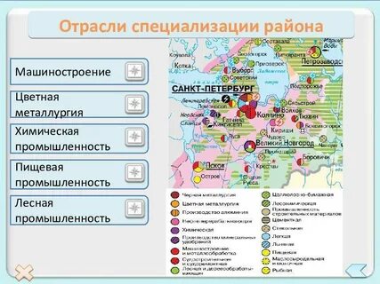 Крупные центры отраслей европейского севера