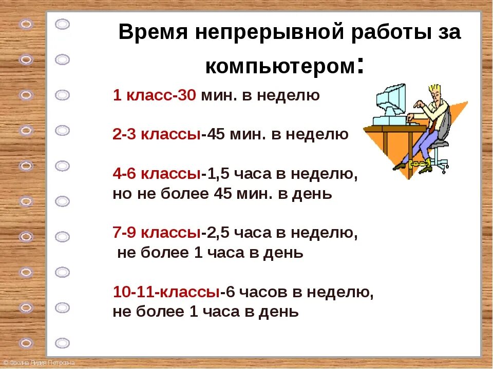 Допустимое время за компьютером. Время непрерывной работы за ПК. Сколько времени можно работать за компьютером. Нормы времени работы за компьютером.