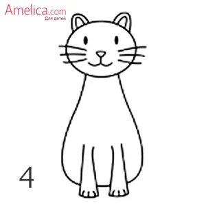 Как нарисовать кота для детей 5