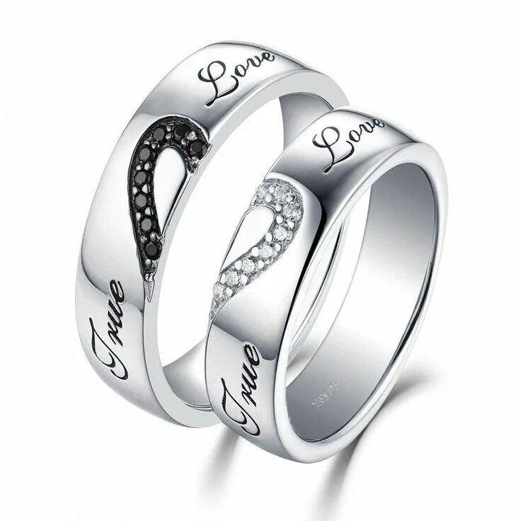 Парные кольца с сердечком. S925 silver. парные кольца serebro 925. кольца для парочек. перстни для пары.