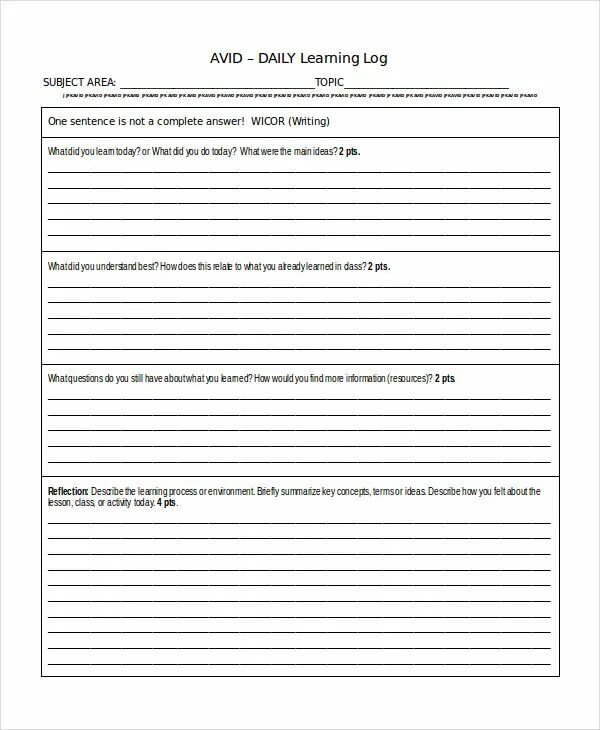Learning logs. Learning log.