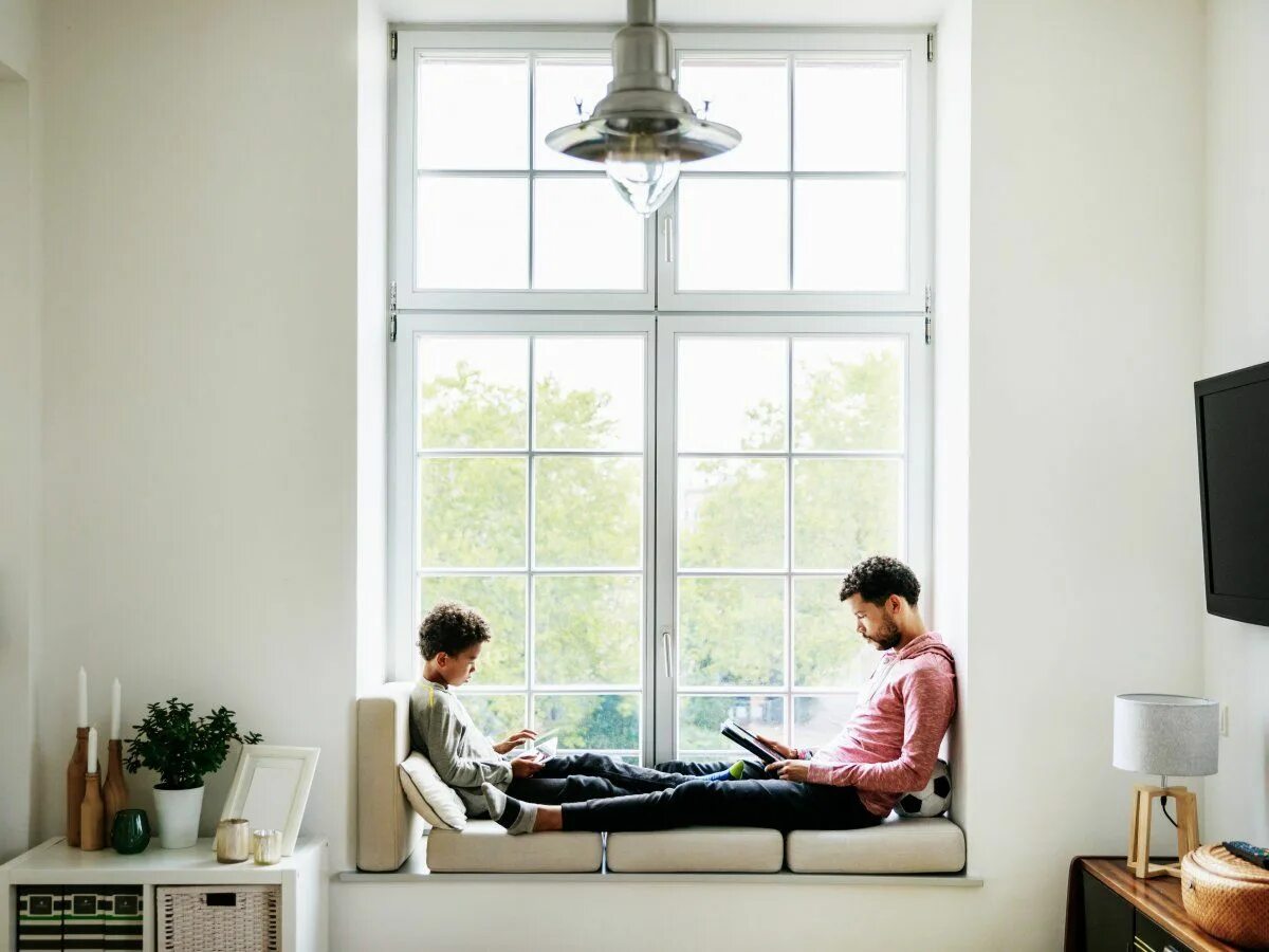 For windows are in the room