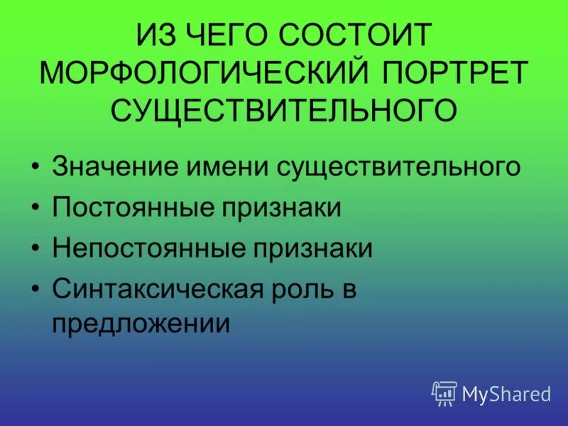 Портрет существительного. Словесный портрет существительного. морфологический портрет. имя существительное синтаксические признаки.