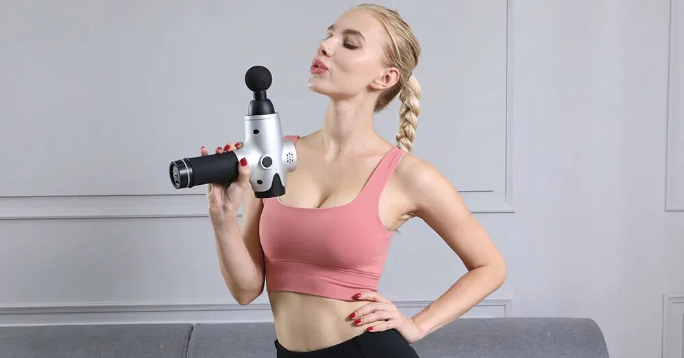 Массажер Mini Fascial Gun. Перкуссионный массажер massage Gun. Ручной перкуссионный массажер для тела.