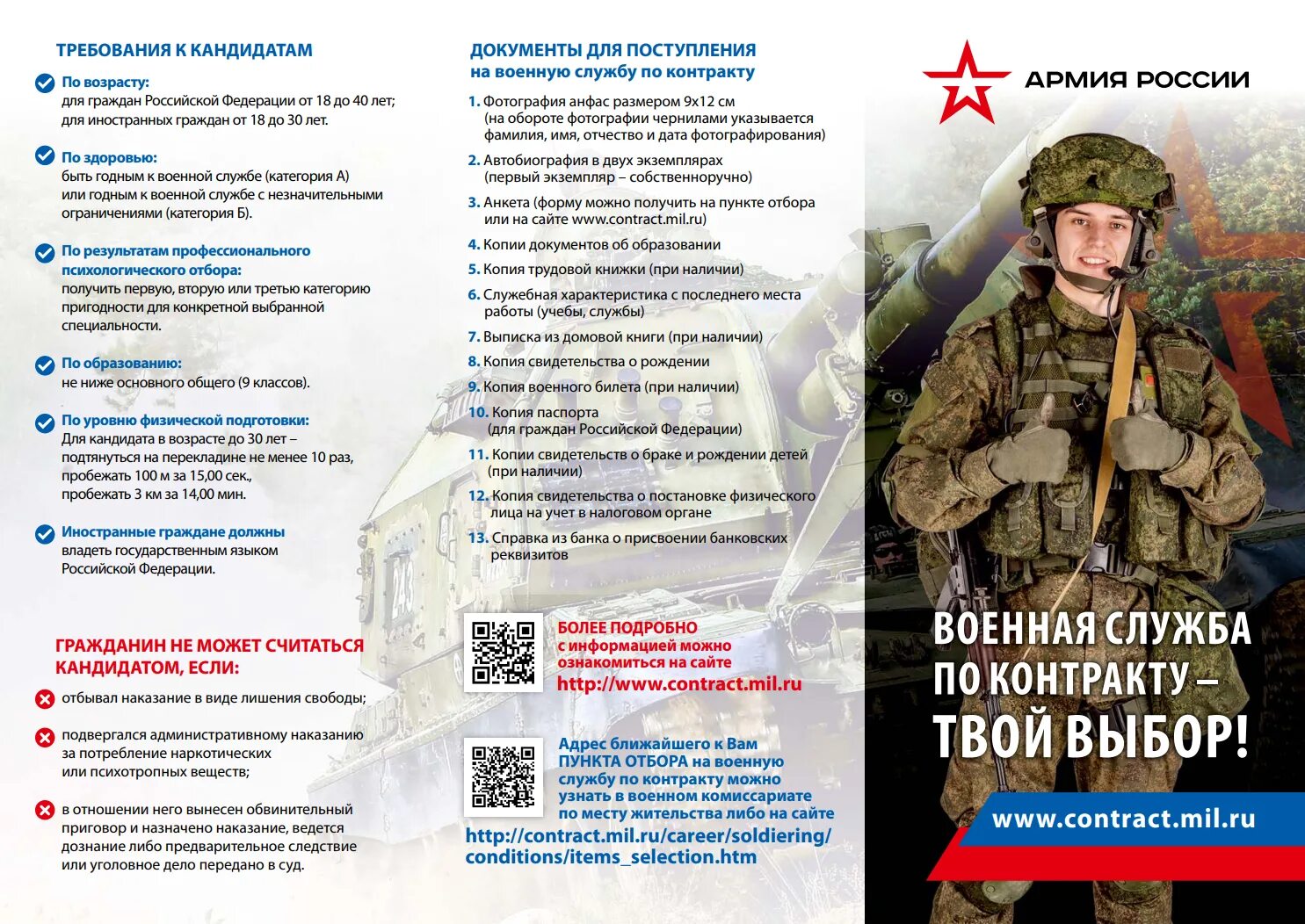 Подписание контракта на военную службу 2025