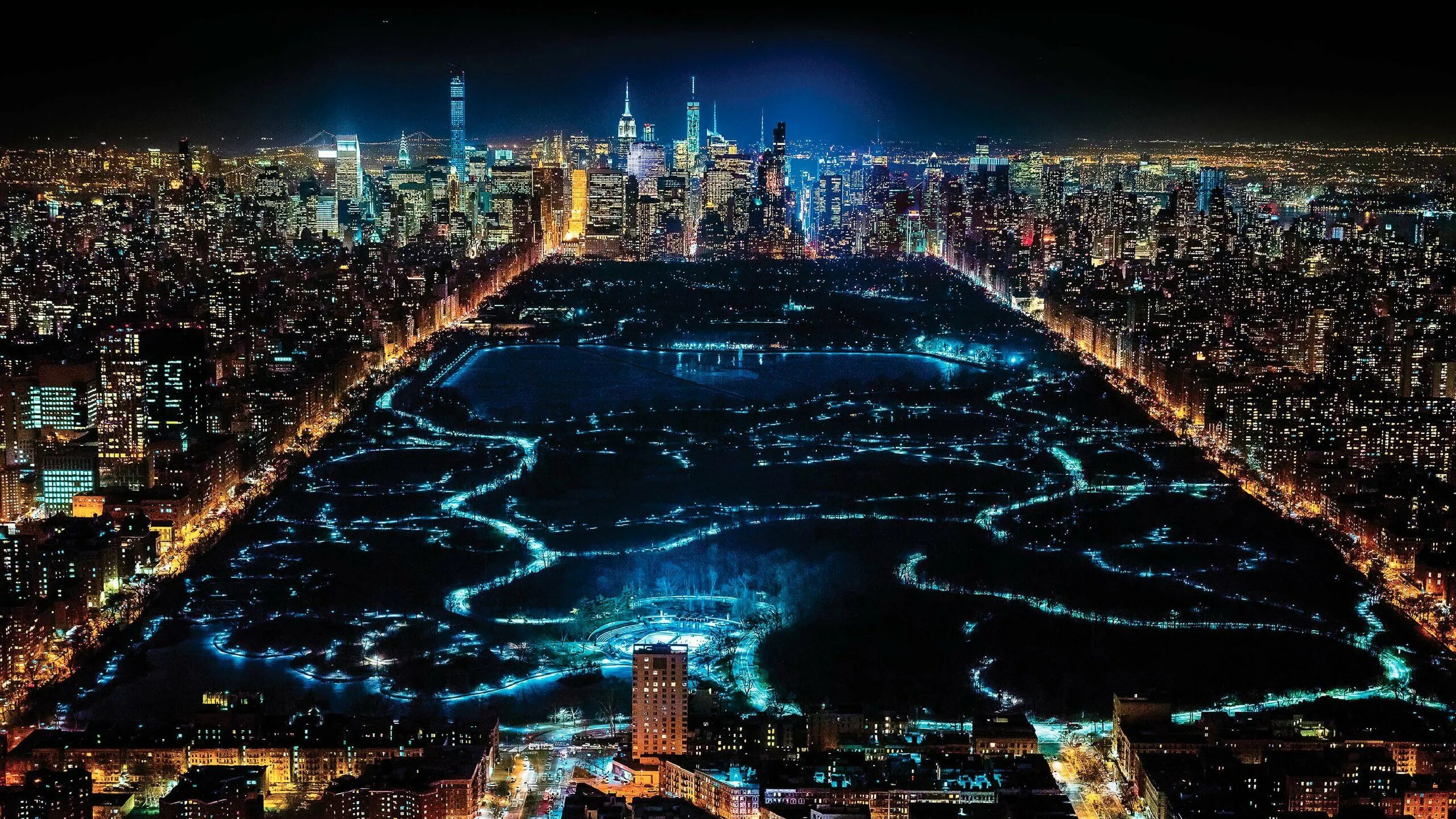 Красивый вид ночью. Нью-Йорк. Парк в Нью-Йорке ночью. Ночной парк Нью Йорка. Центральный парк Нью-Йорка ночью фото.
