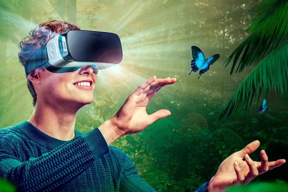 Путешествие в виртуальную реальность. Samsung gear vr. виртуальная реальность (virtual reality, vr). визуальная реальность. очки 3д реальности.