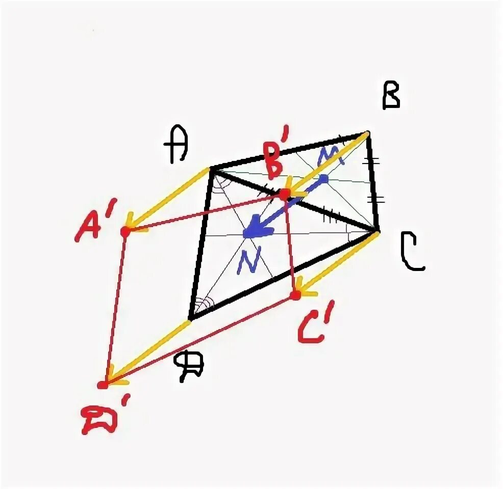 Параллельный перенос четырехугольника. Параллельный перенос параллелограмма построение. Параллельный перенос четырехугольника на вектор. Четырехугольник при параллельном переносе. Параллельный перенос параллелограмма на вектор bd