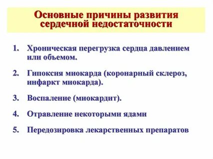 Хроническая коронарная недостаточность причины