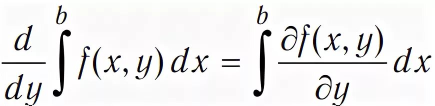 Формула дифференцирования интеграла по параметру. Правило Лейбница дифференцирования интеграла по параметру. Формула Лейбница для интеграла с параметром. Формула Лейбница дифференцирования интеграла по параметру.
