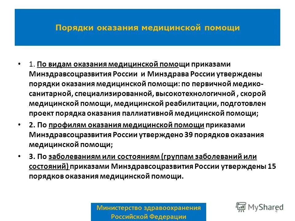 Профили оказания медицинской помощи приказ