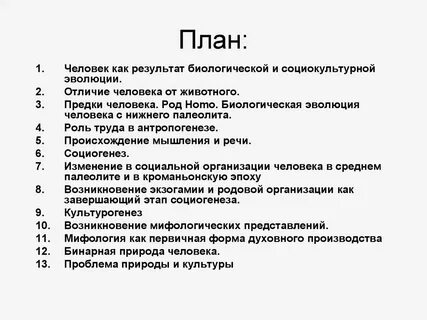 План человек