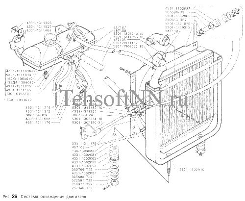 Охлаждения зил 131. Подушка радиатора ЗИЛ 5301. Система охлаждения ЗИЛ 5301. Система охлаждения двигателя ЗИЛ 5301. Система охлаждения ЗИЛ 4331.