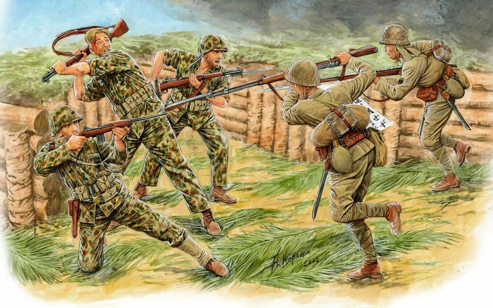 Войска для нападения. 3543 MASTERBOX 1/35 Bloody Atoll Series. U.S.Marine Corps Infantry, Tarawa, November 1943. Японская пехота второй мировой войны.